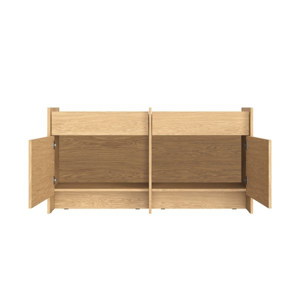 Credenza di colore naturale con effetto rovere 146x76x51 cm Hido – noo.ma-image-3