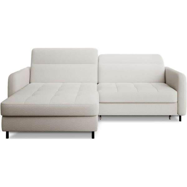 Divano angolare color crema allungabile/con contenitore (con penisola a sinistra/con chaise lounge) e rivestimento in bouclé Gomsi – ELTAP