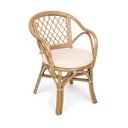 Sedia da esterno di colore naturale in legno massiccio/in rattan Athina – Bizzotto