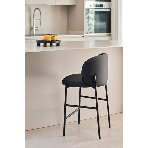 Sgabello da bar nero imbottito Mogi – Teulat-image-1