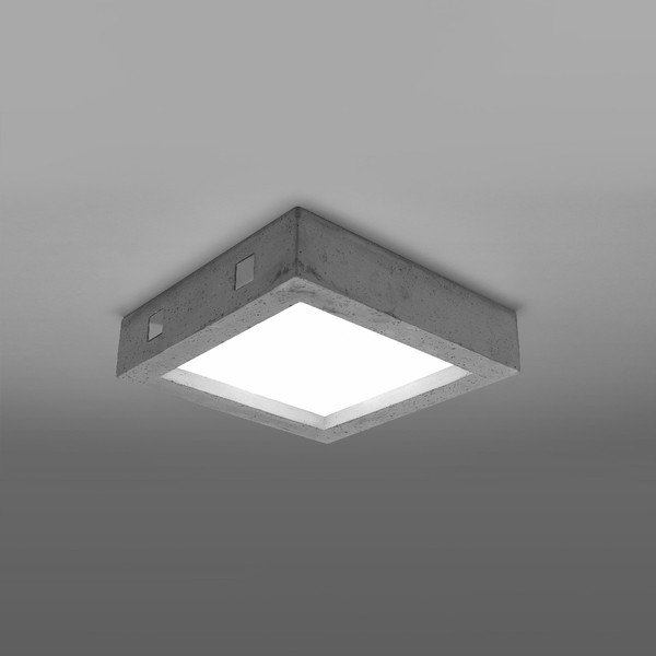 Plafoniera LED grigia con paralume in vetro 33x33 cm Lucia - Sollux-image-2