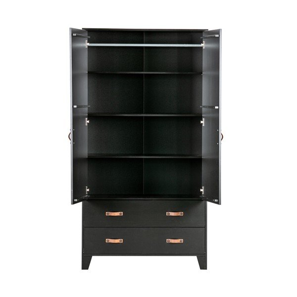 Armadio in pino nero 94x180 cm Dian - WOOOD-image-1