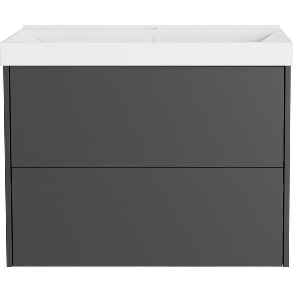 Mobile da lavabo color antracite opaco da appendere 81x65 cm Bodera – Germania-image-3