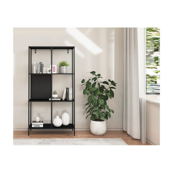 Libreria in metallo nero 75x144 cm Charleston - Støraa-image-3