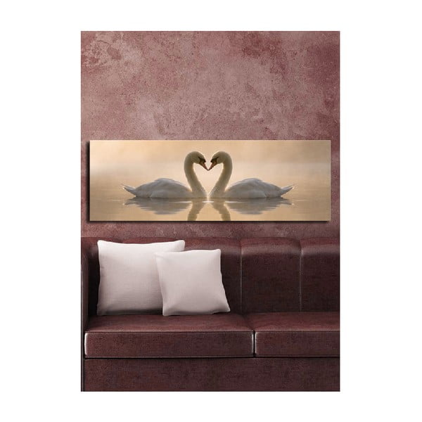 L'immagine su tela Swan Love, 90 x 30 cm - Wallity-image-1