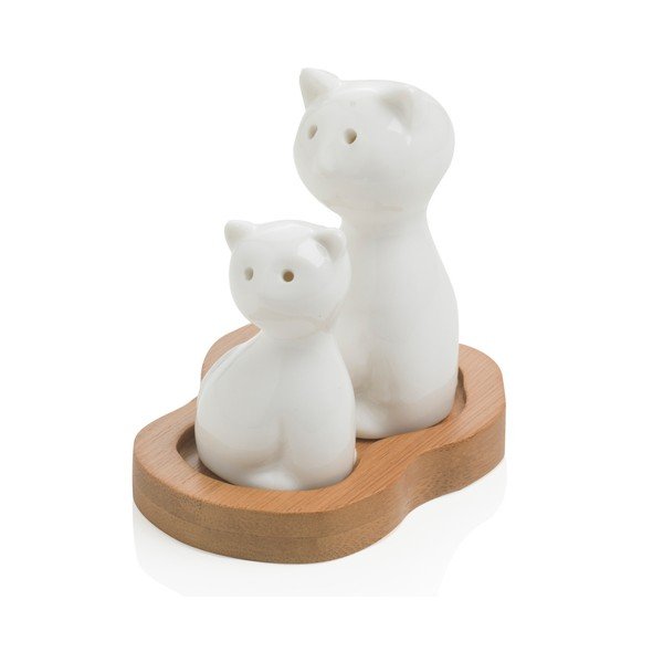 Sale e pepe con vassoio Cat - Brandani
