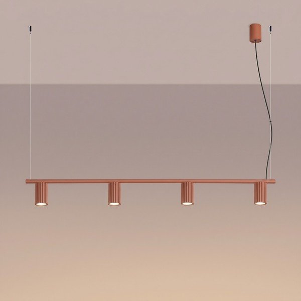 Lampadario color mattone in alluminio Gleam – Sollux-image-4