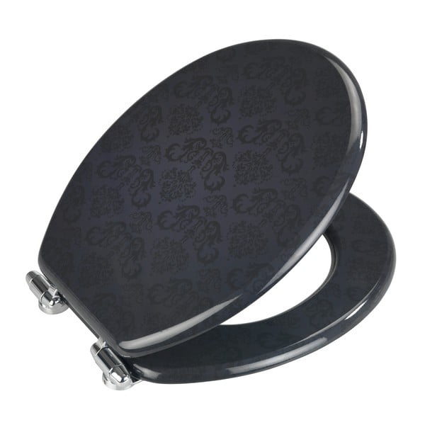 Sedile per wc grigio scuro con chiusura facilitata , 42,5 x 35,5 cm Bellevue - Wenko-image-1