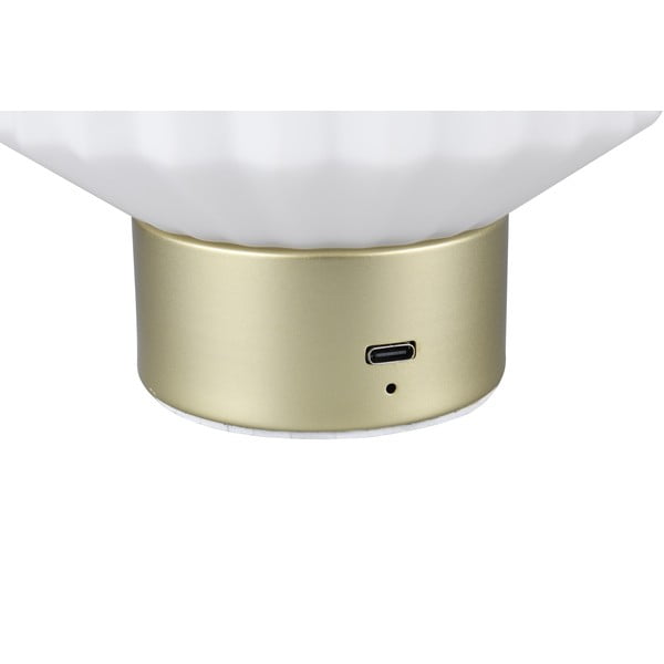 Lampada da tavolo LED dimmerabile in bianco e oro con paralume in vetro (altezza 19,5 cm) Lord - Reality-image-4