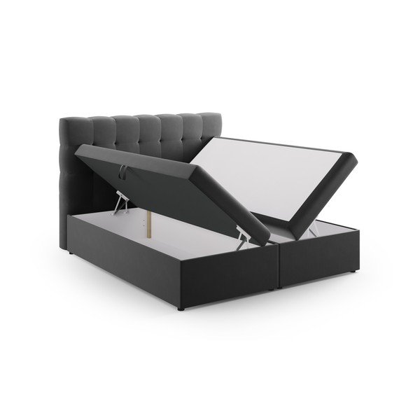 Letto boxspring antracite con contenitore 180x200 cm Bali - Cosmopolitan Design-image-4