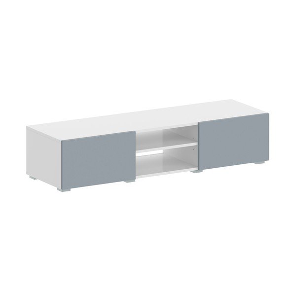 Tavolo TV grigio e bianco 140x31 cm Podium - TemaHome-image-2