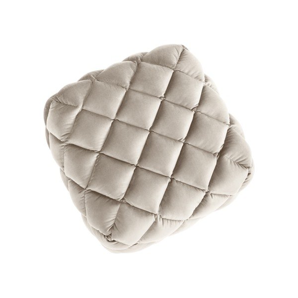 Sgabello in velluto bianco e crema Flandrin - Interieurs 86-image-3