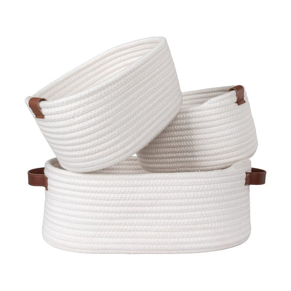 Set di cestini per il bagno in tessuto 3 pz 35x25x13 cm Jarana - House Nordic-image-3