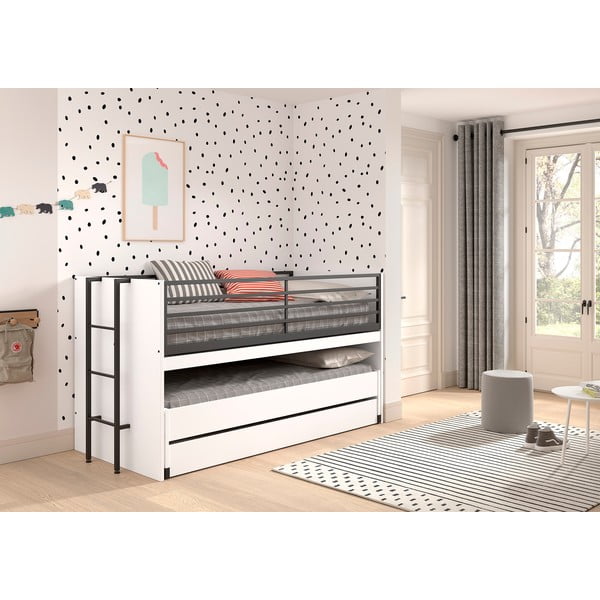 Letto da bambini a castello/estraibile bianco con scrivania con rete inclusa 90x200 cm Sam – Vipack-image-3
