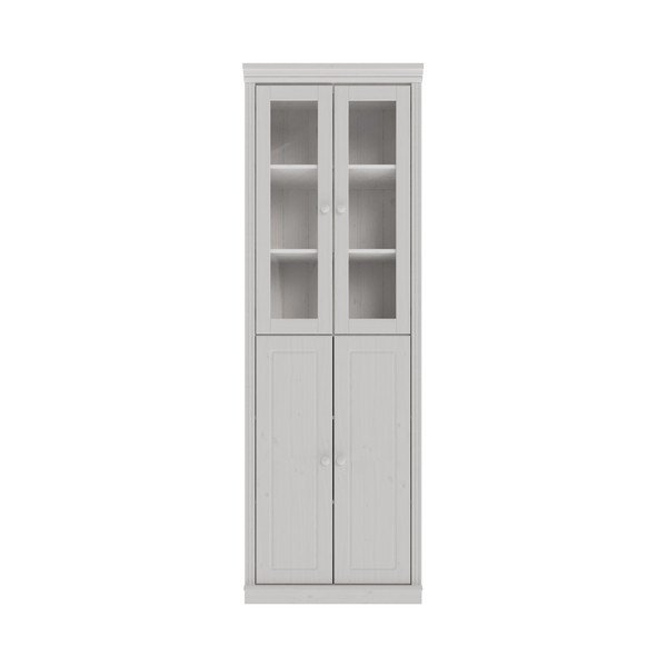 Vetrina bianca in pino massiccio 74x223x37 cm Anita – Støraa