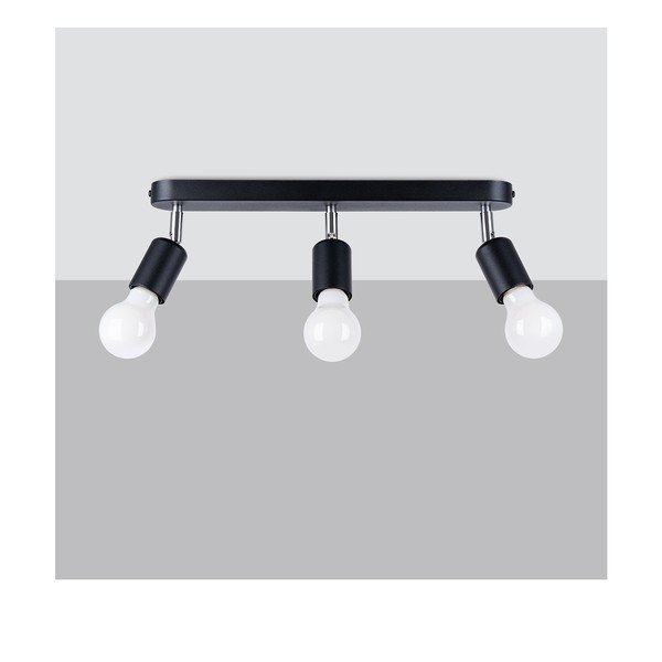 Plafoniera nera in metallo ø 6 cm Brando – Sollux-image-2