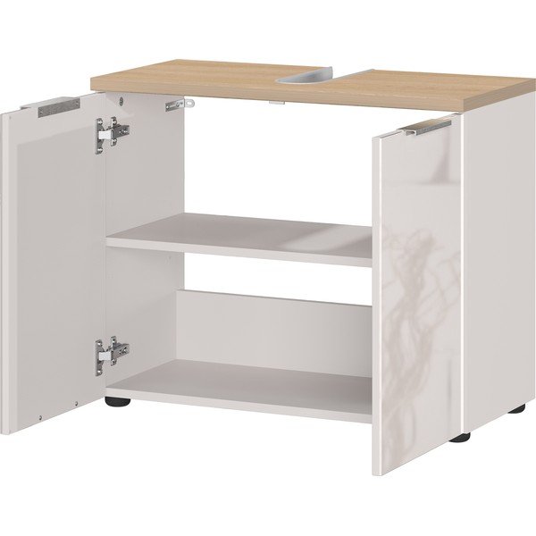 Mobile da lavabo color crema lucido 70x58 cm Tavira – Germania-image-2