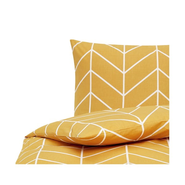 Biancheria da letto singola in cotone giallo by46 , 155 x 220 cm Mirja - Westwing Collection-image-2