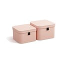 Scatole in set con coperchio rosa in cartone 2 pz 28,5x28,5x19,5 cm Ludvig Paper Laminate – Bigso