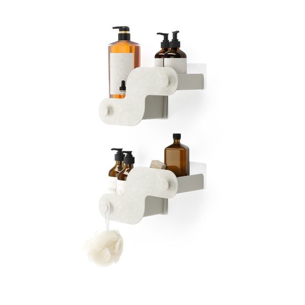 Mensole da bagno senza foratura beige in plastica 2 pz Nami – Umbra