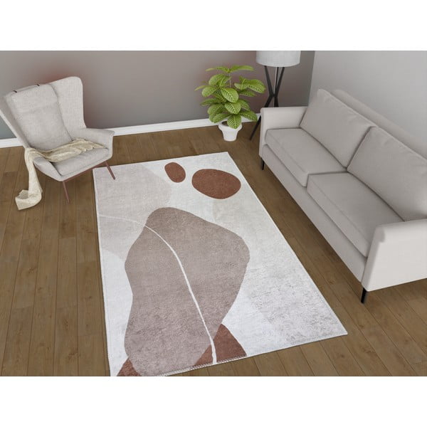 Passatoia color crema lavabile 80x200 cm Sandy Rocks – Vitaus-image-1