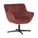 Poltrona color terracotta girevole con rivestimento in velluto Wibo – WOOOD