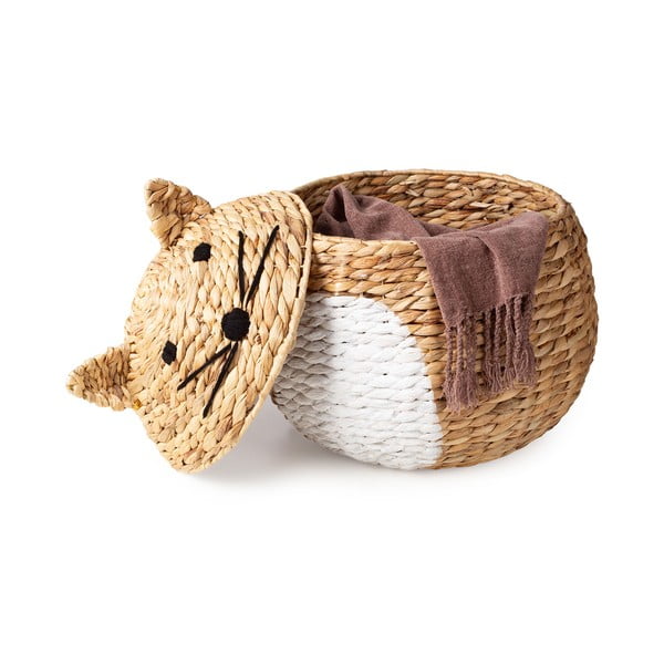 Cesto portagiochi da bambini in giacinto d'acqua di colore naturale ø 40x43 cm Cat - Compactor-image-4