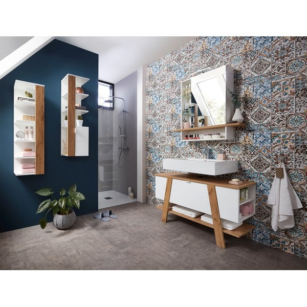 Mobile bianco sotto il lavabo in rovere 111x67 cm Novolino - Germania-image-1