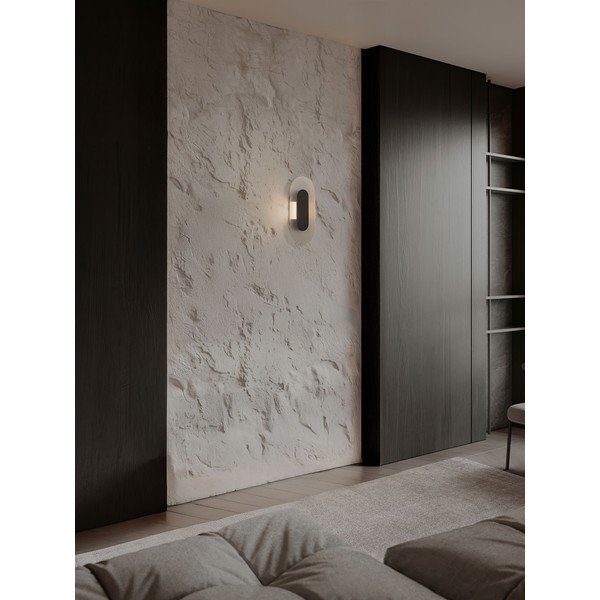 Lampada da parete LED nera opaca in metallo Vetrio – Nova Luce-image-2