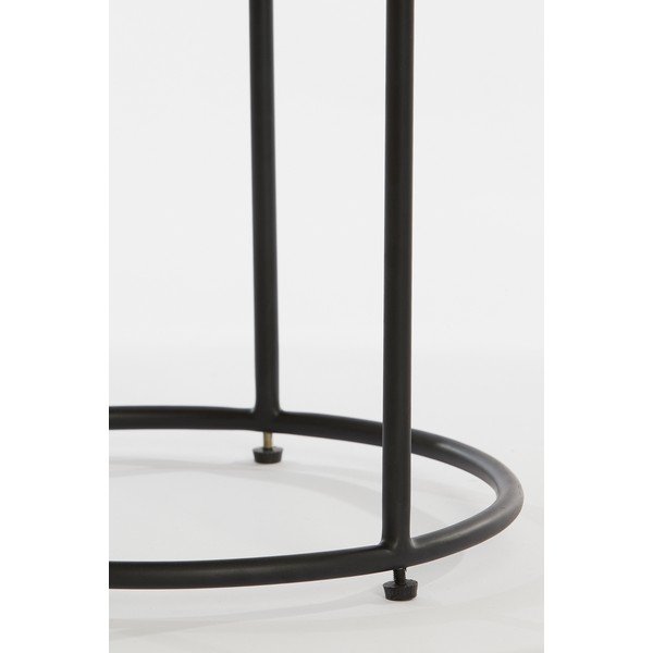 Tavolini tondi in pelle in set di 2 pezzi ø 53 cm Jairo - Light & Living-image-1