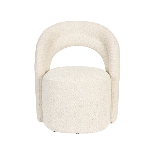Poltrona color crema girevole con rivestimento in bouclé Seina – Dutchbone-image-2