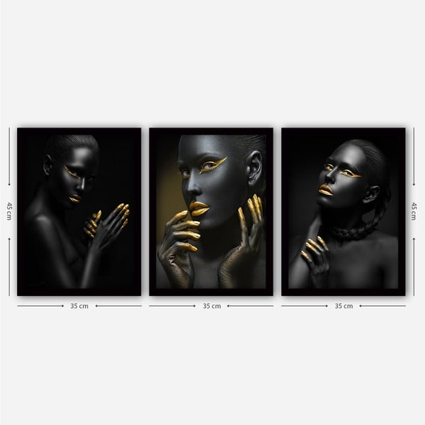 Dipinti in set di 3 pezzi 35x45 cm - Wallity-image-2