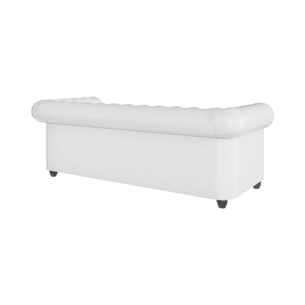 Divano letto bianco in similpelle 203 cm York - Ropez-image-2