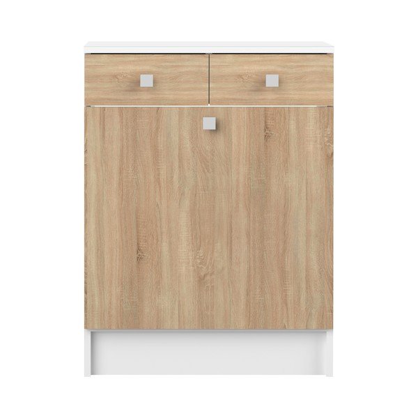 Mobile bagno basso bianco in rovere 60x82 cm Combi - TemaHome