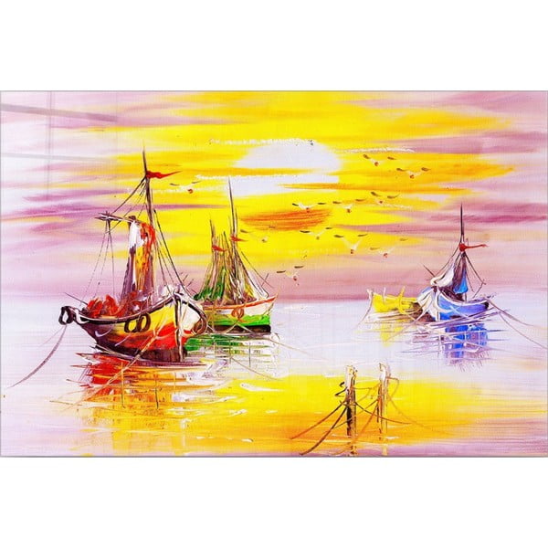 Pittura su vetro 100x70 cm Sunset - Wallity