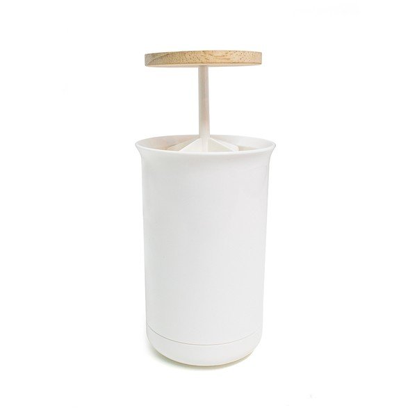 Organizzatore da bagno bianco per tamponi di cotone Push&Up - Balvi-image-2