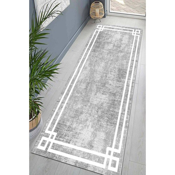 Passatoia grigia lavabile 80x300 cm Mano – Vitaus-image-1