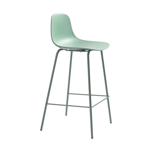 Sgabello da bar verde chiaro in plastica (altezza della seduta 67,5 cm) Whitby – Unique Furniture