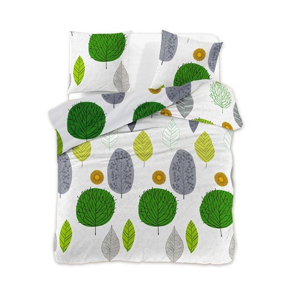 Biancheria da letto verde estesa in cotone per letto matrimoniale 200x220 cm Green Leaf - AmeliaHome