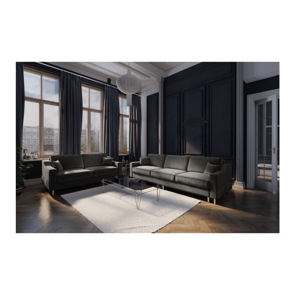 Divano a due posti grigio scuro Marigold - Mazzini Sofas-image-3