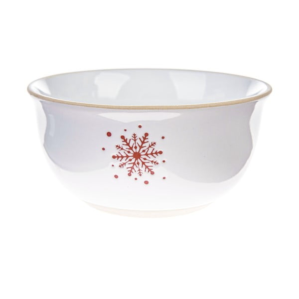 Ciotola in ceramica bianca con motivo natalizio ø 14 cm - Dakls