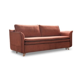 Divano letto in velluto color mattone 225 cm Charming Charlie - Miuform