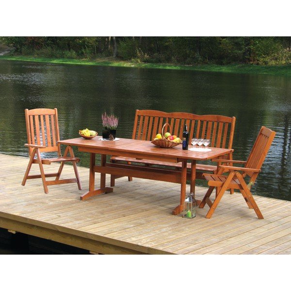 Tavolo da pranzo da giardino in legno di pino 90x160 cm Luisa - Rojaplast-image-1