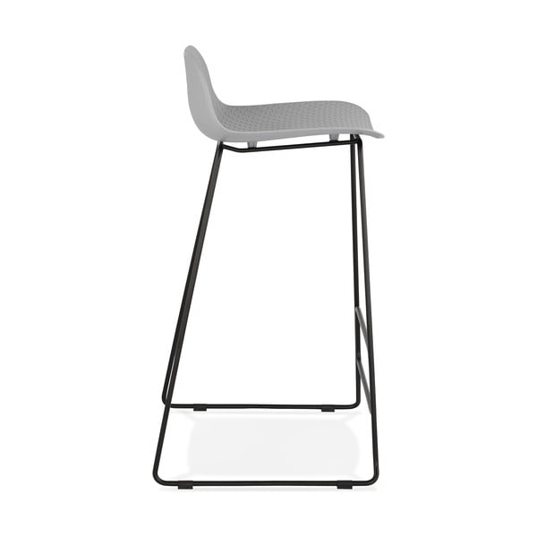 Sgabello da bar grigio con gambe nere, altezza seduta 76 cm Slade - Kokoon-image-3