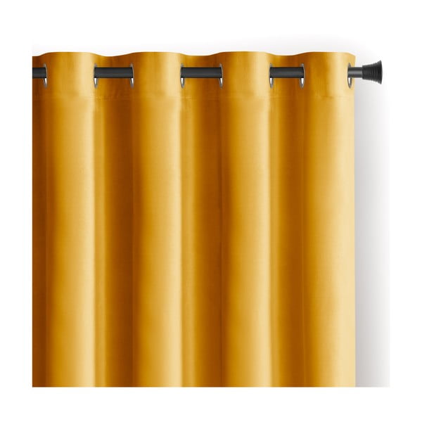 Tenda parzialmente oscurante gialla in velluto 140x245 cm Eyelets – Restilo