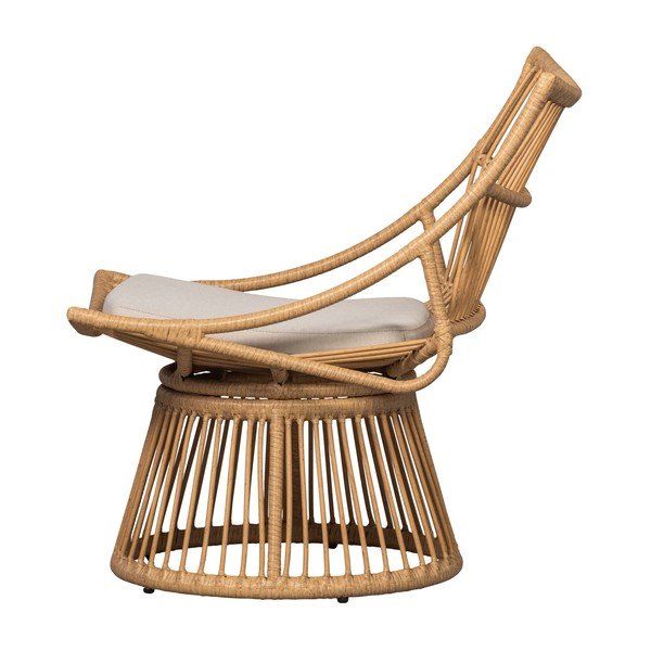 Poltrona da esterno di colore naturale in rattan artificiale Alatna – WOOOD-image-3