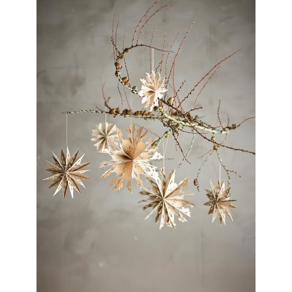 Decorazioni natalizie da appendere in set in carta 6 pz Star – Bloomingville-image-1