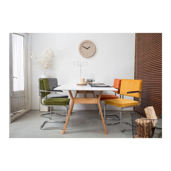 Sedie da pranzo in set nere in imbottito con braccioli/a dondolo 2 pz – Zuiver-image-2