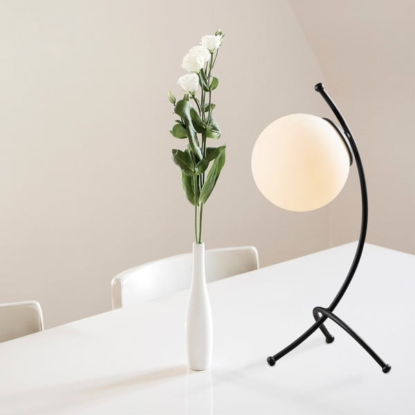 Lampada da tavolo bianca e nera con paralume in vetro (altezza totale 43 cm) Yay – Opviq lights-image-1