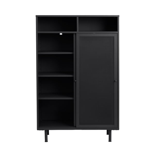 Armadietto nero in metallo con ante scorrevoli 90x140x40 cm Veep – Unique Furniture-image-4